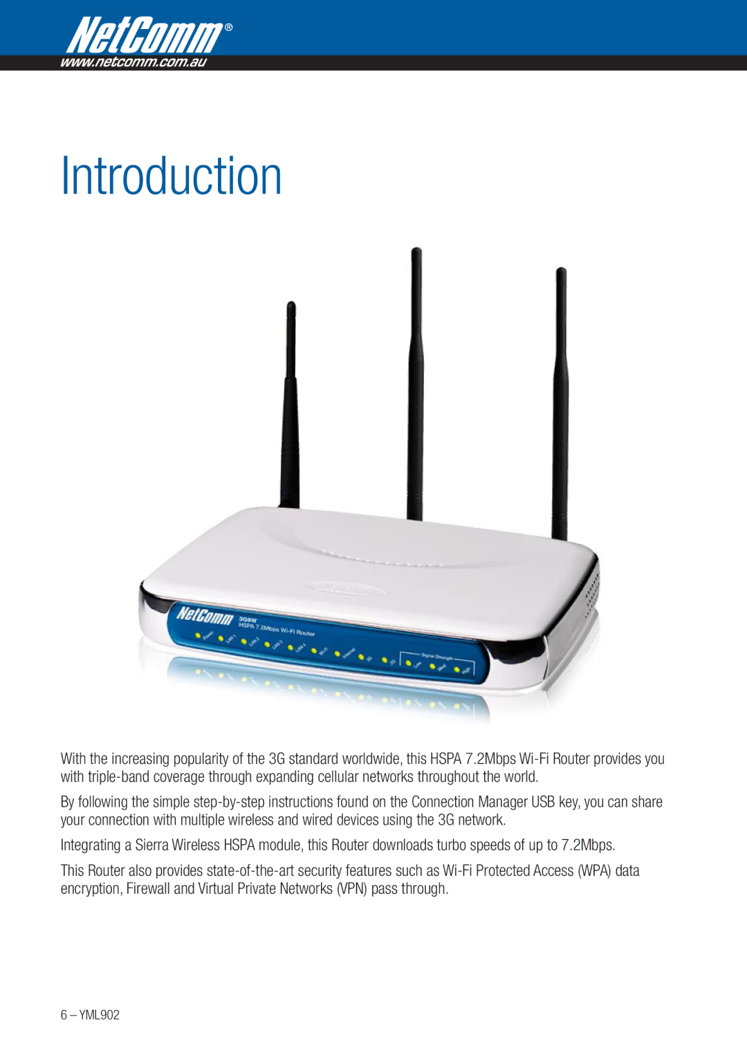 NetComm 3G9W manual Introduction 