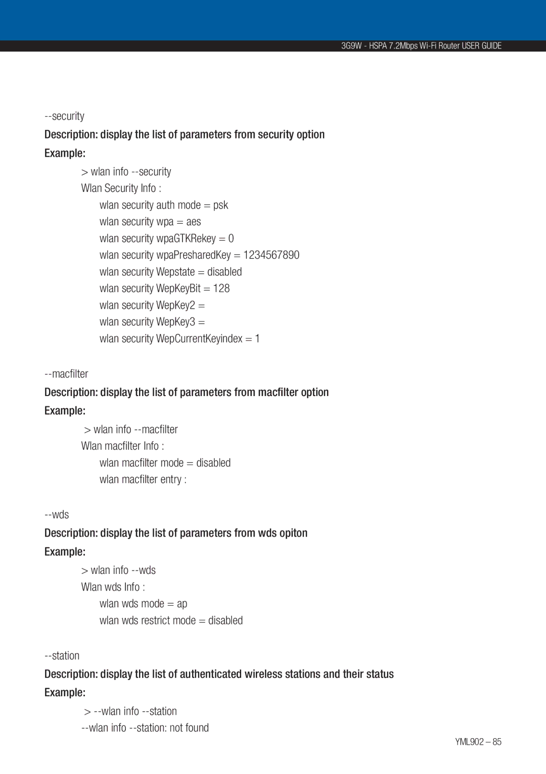 NetComm 3G9W manual Wlan security wpaGTKRekey = 