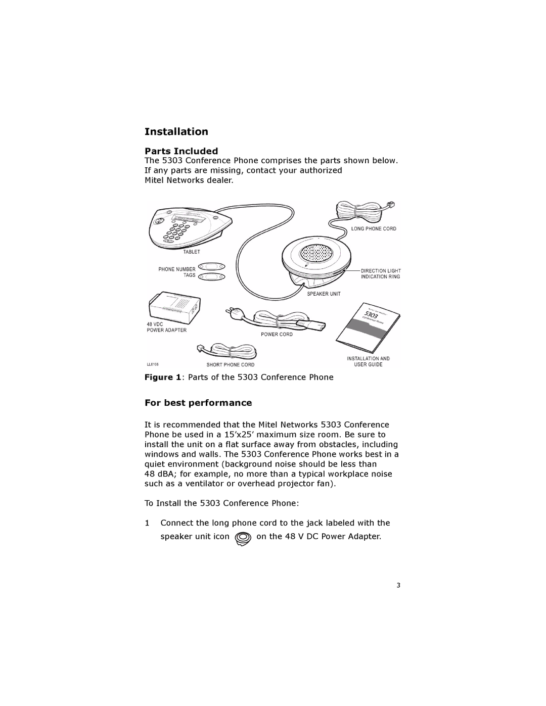 NetComm 5303 manual Installation, Parts Included, For best performance 