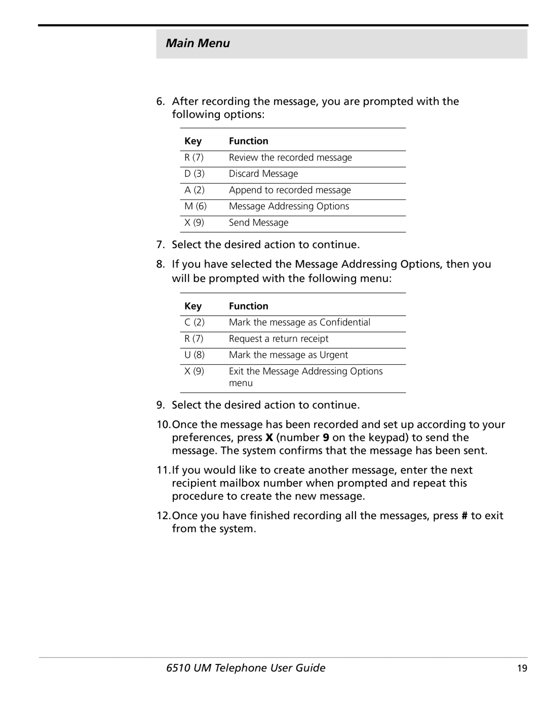 NetComm 6510 manual Review the recorded message 