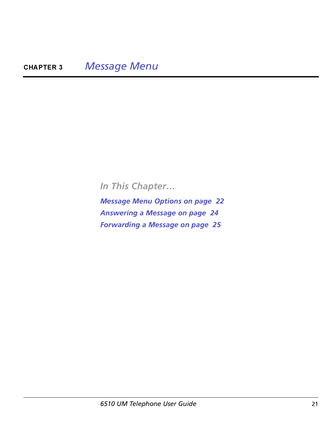 NetComm 6510 manual Message Menu 