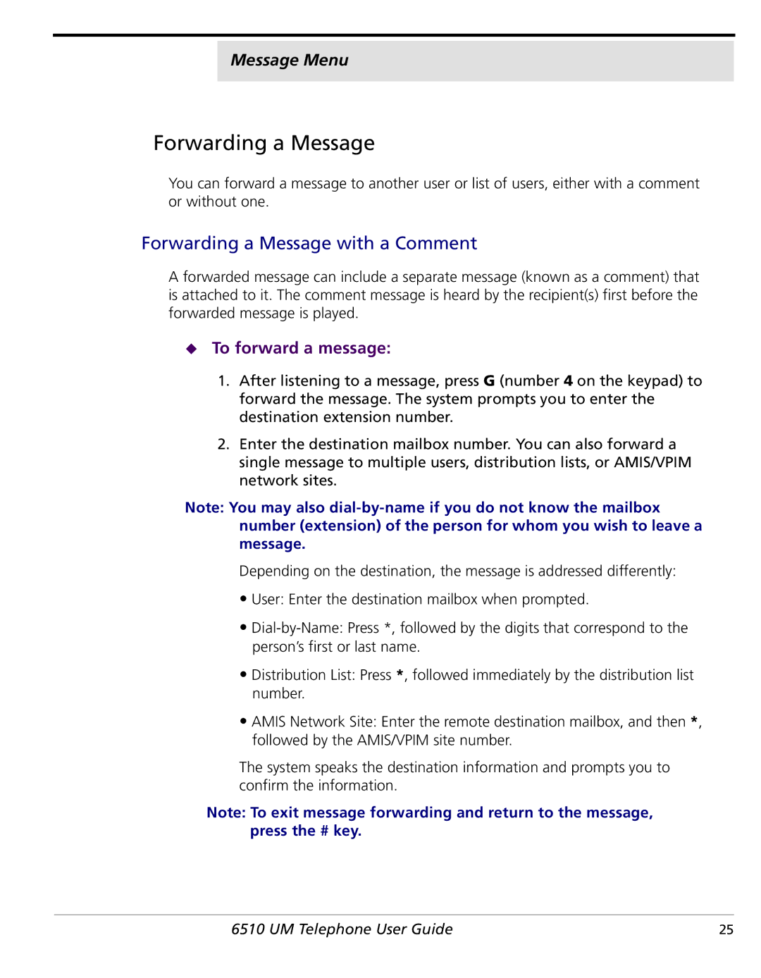 NetComm 6510 manual Forwarding a Message, To forward a message 