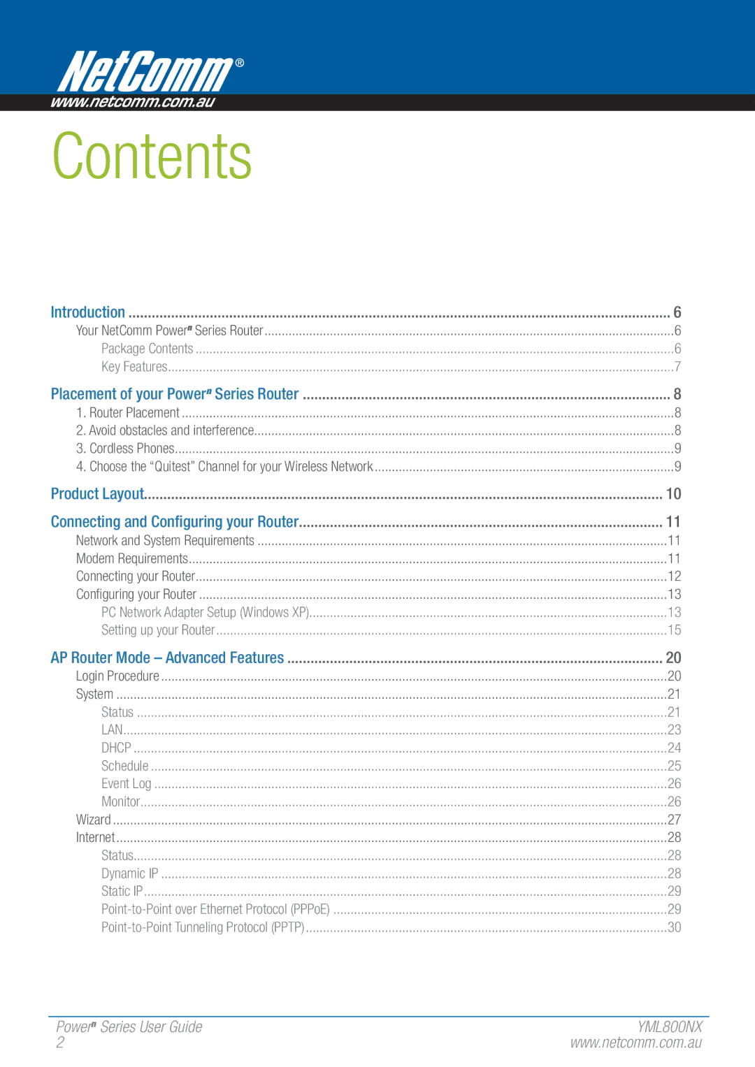 NetComm 802.11 manual Contents 