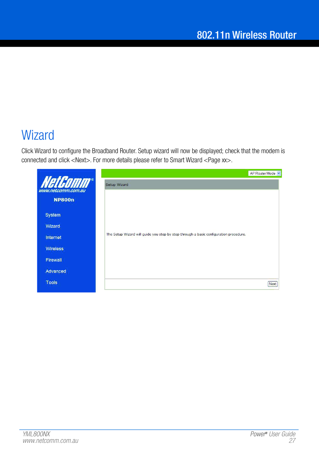 NetComm 802.11 manual Wizard 