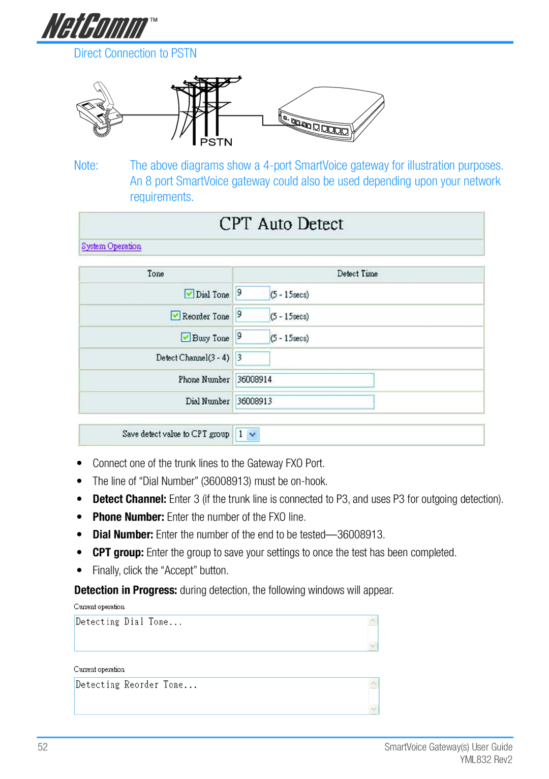 NetComm Gateway Series manual Direct Connection to Pstn, Requirements 