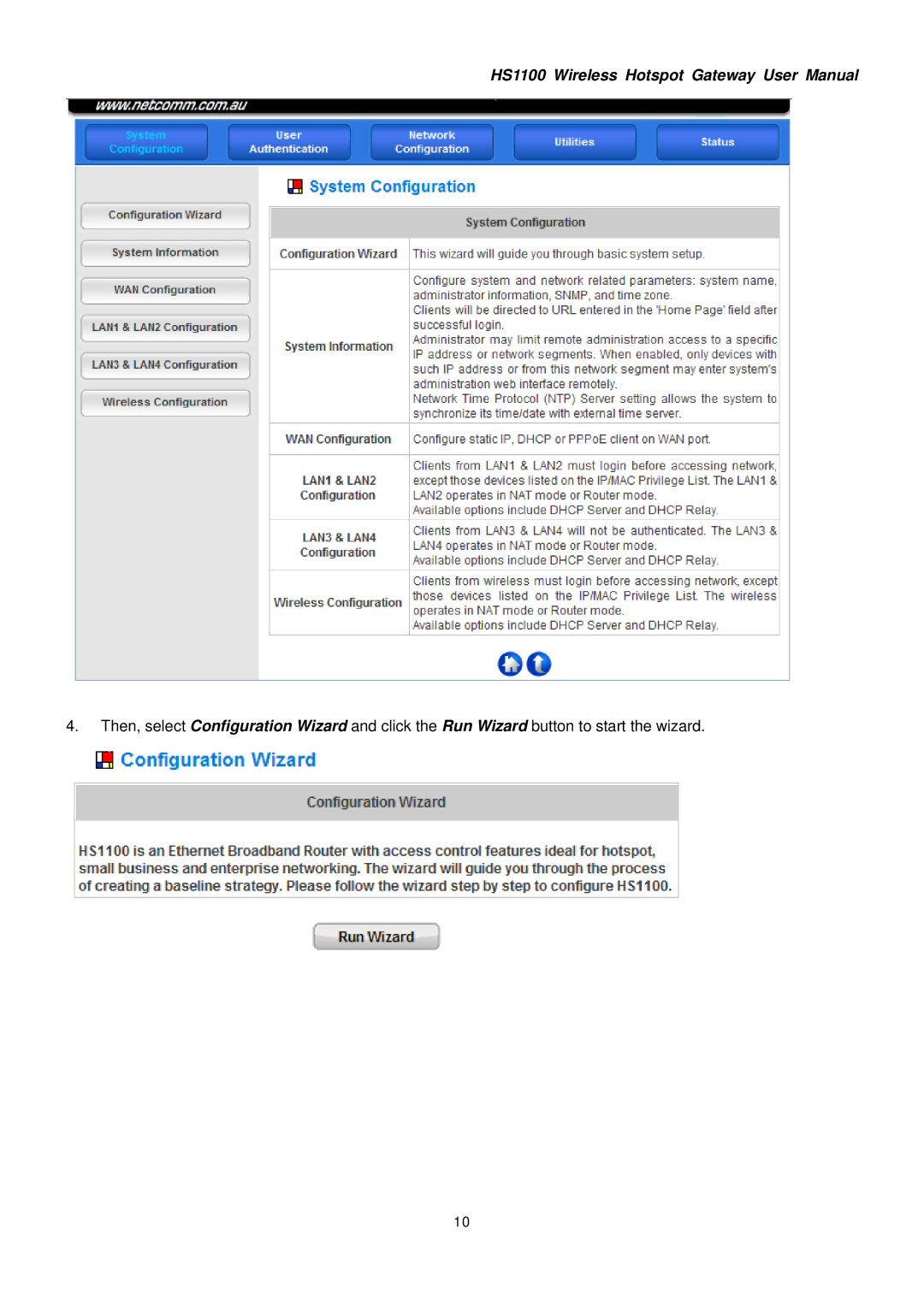 NetComm HS1100 manual 