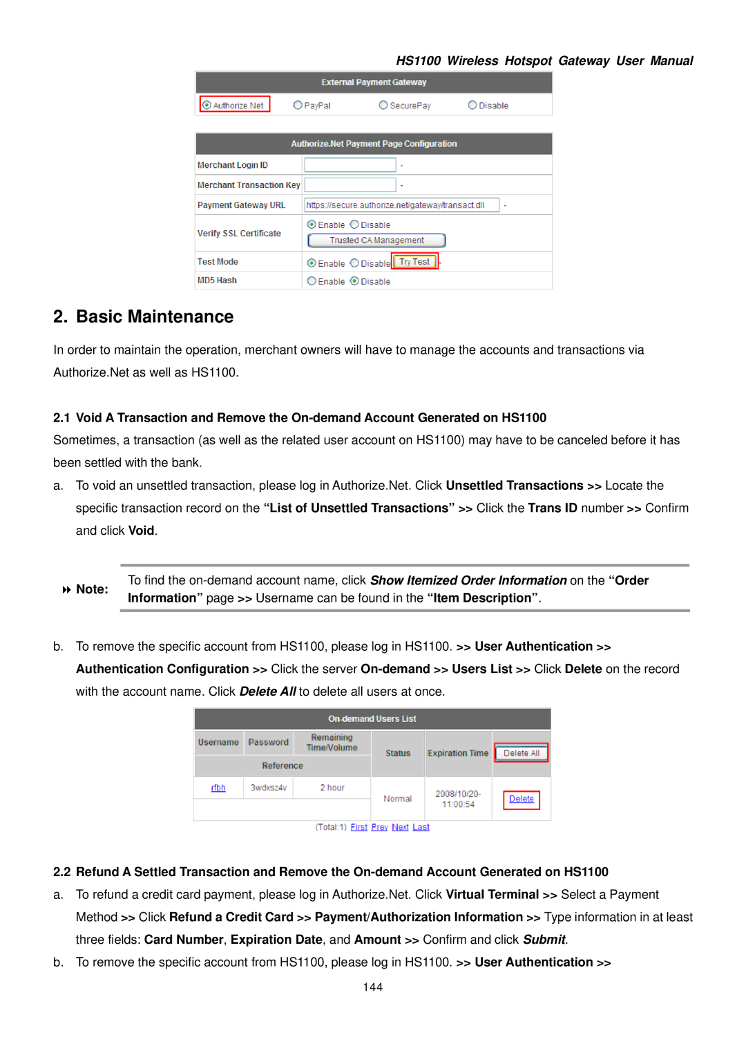 NetComm HS1100 manual Basic Maintenance, 144 