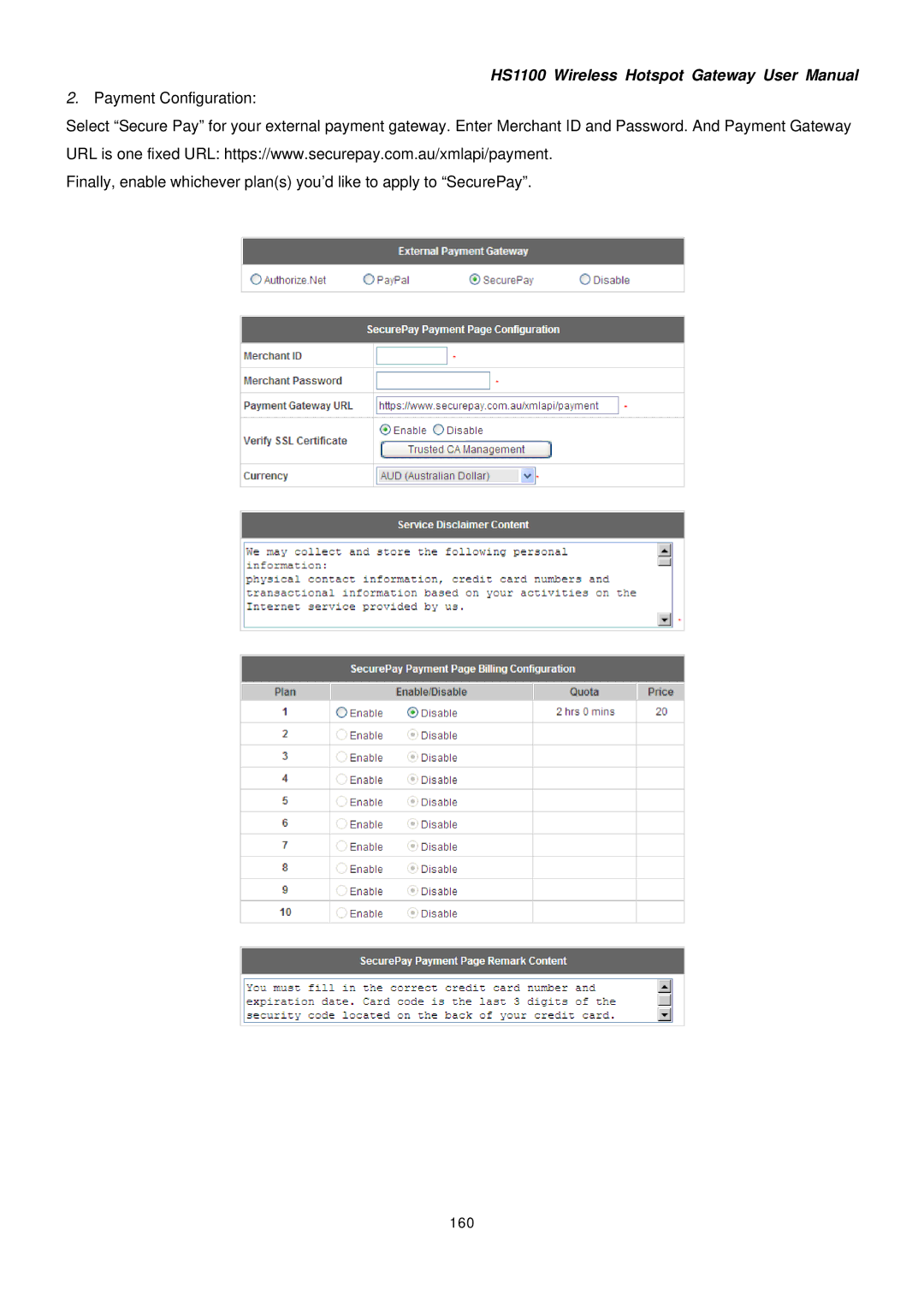 NetComm HS1100 manual 160 