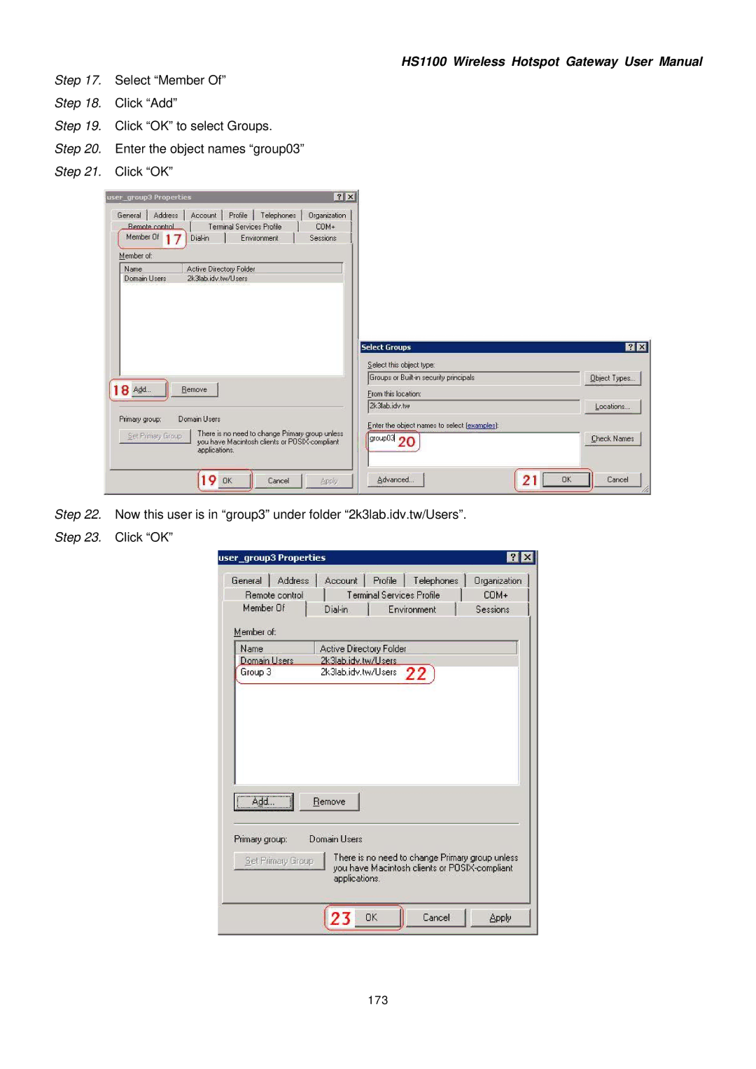 NetComm HS1100 manual 173 