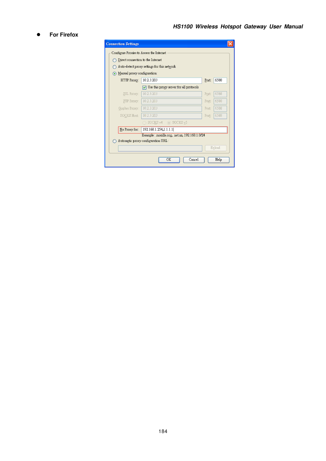 NetComm HS1100 manual For Firefox, 184 