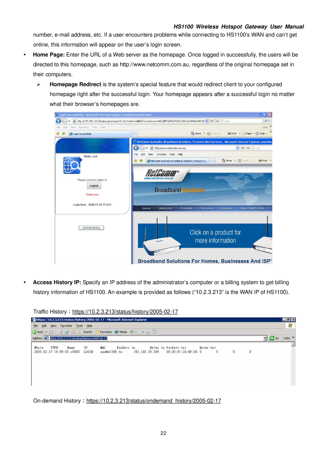 NetComm HS1100 manual 