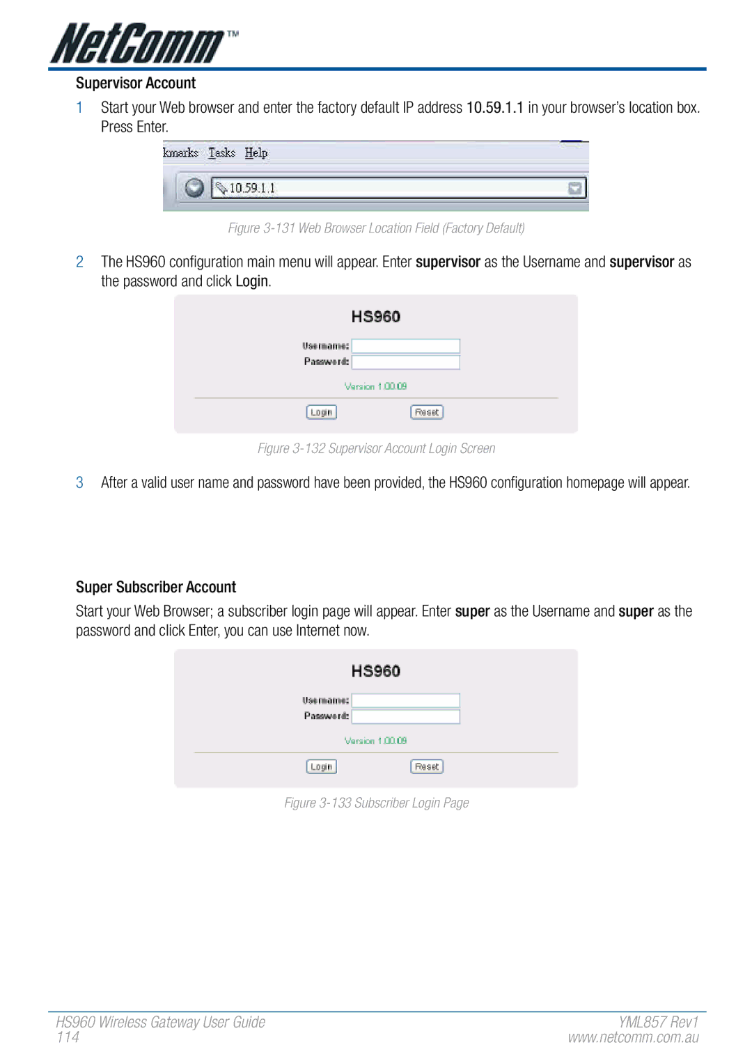 NetComm HS960 manual 114 