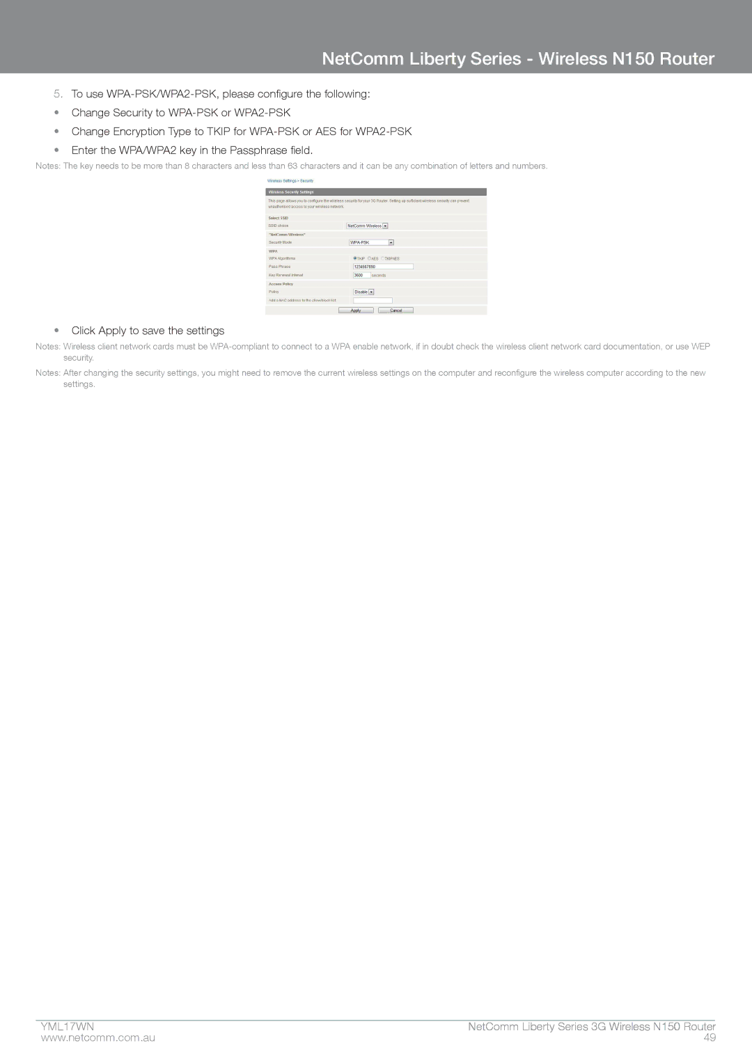 NetComm manual NetComm Liberty Series Wireless N150 Router 