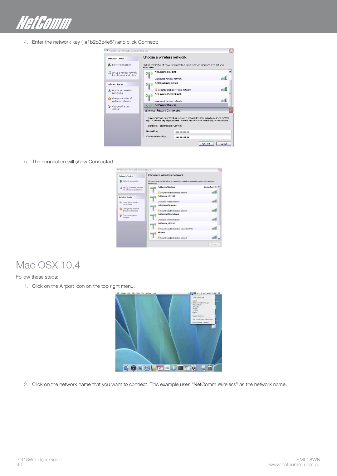 NetComm N300 manual Mac OSX 