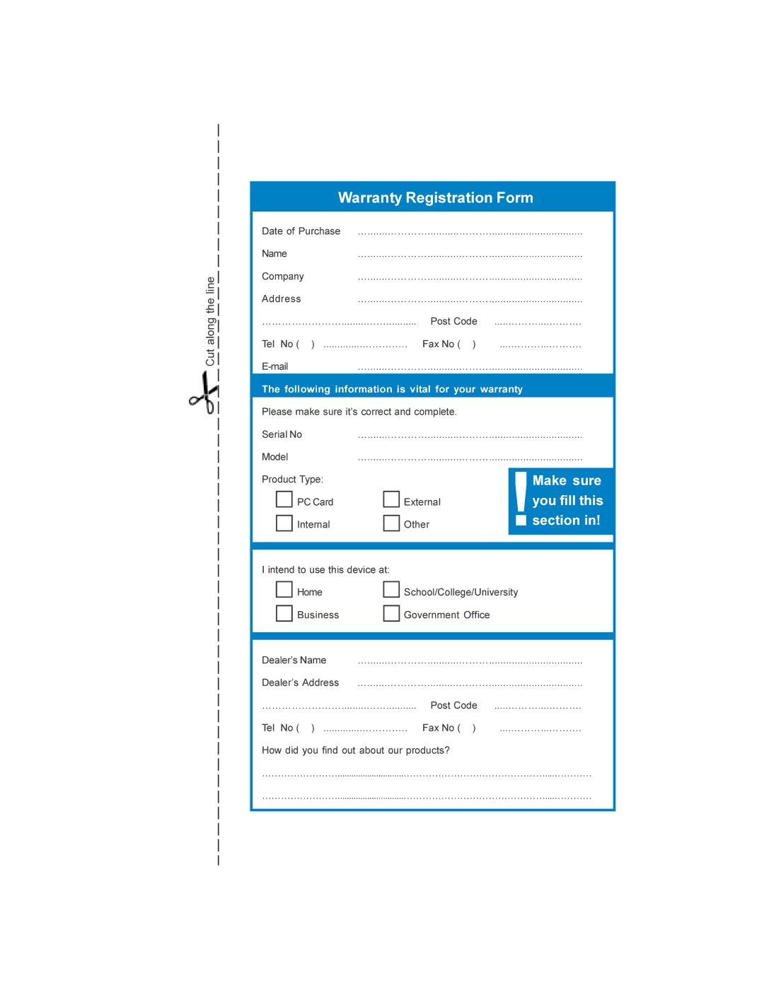 NetComm NB1300PLUS4 manual Warranty Registration Form 