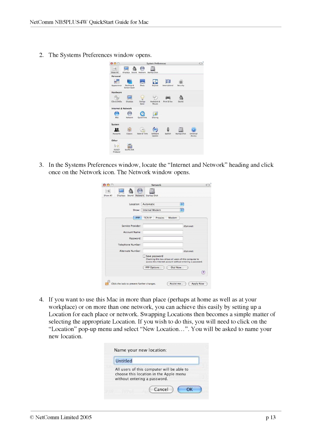 NetComm quick start NetComm NB5PLUS4W QuickStart Guide for Mac 