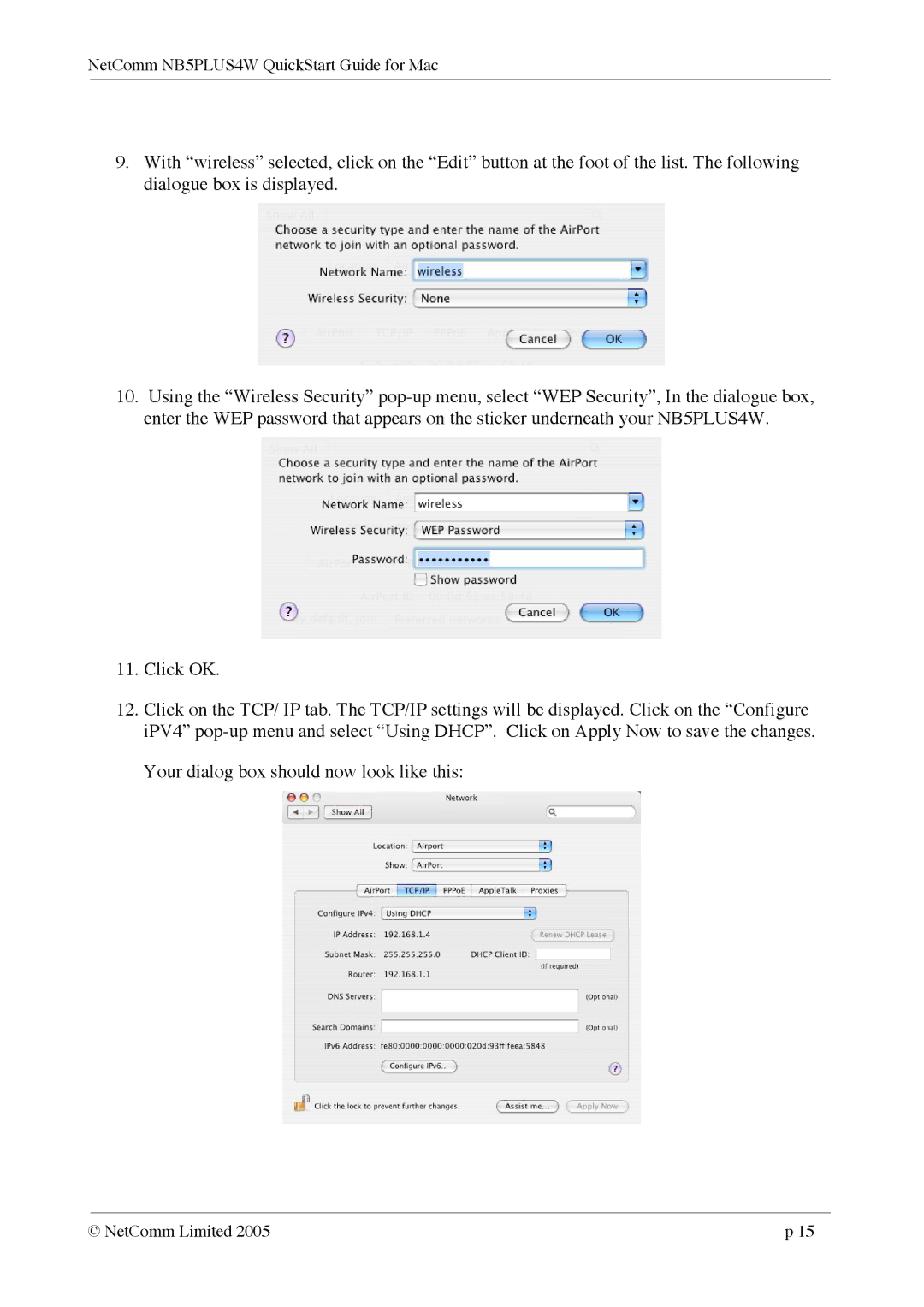 NetComm quick start NetComm NB5PLUS4W QuickStart Guide for Mac 