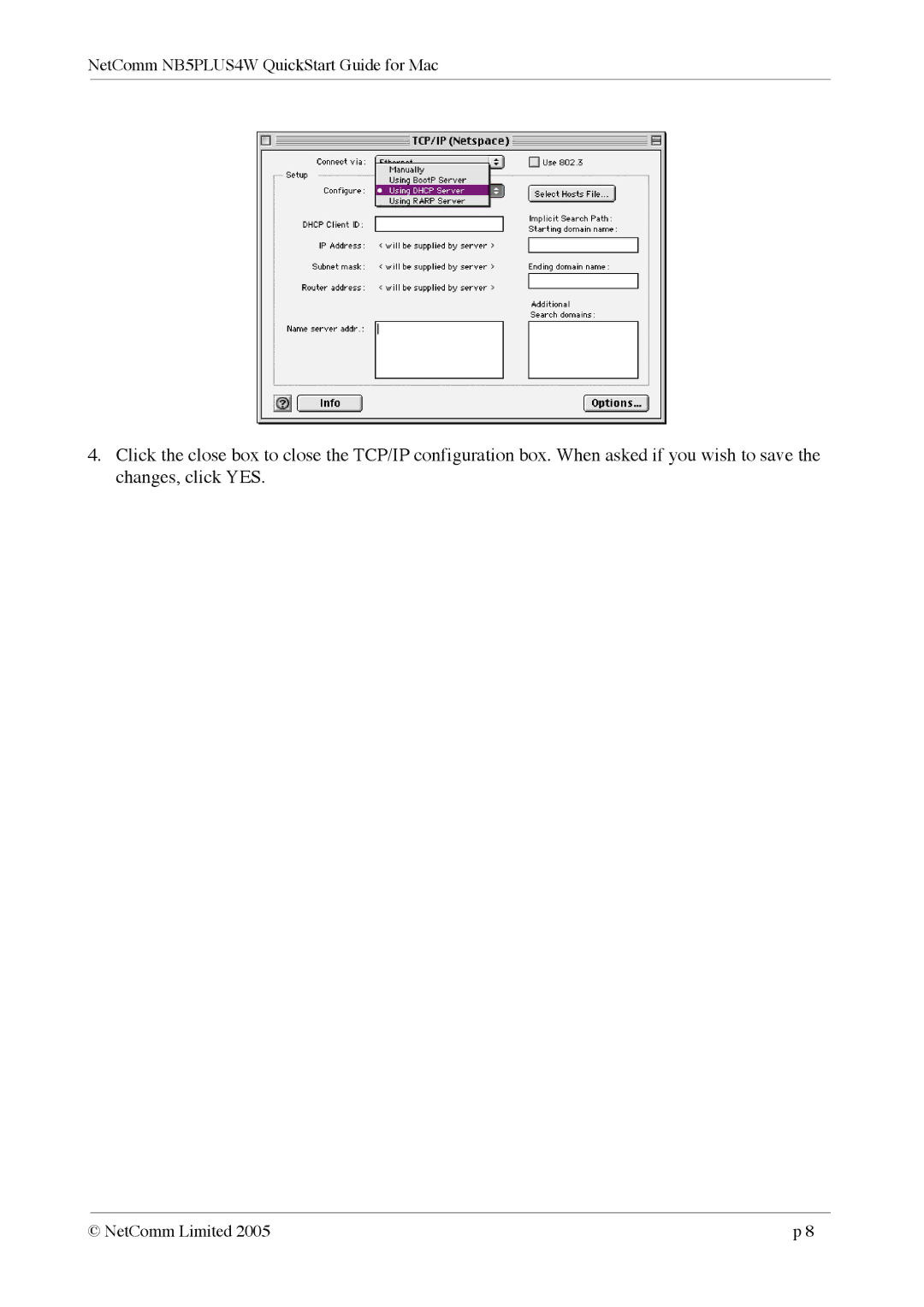 NetComm quick start NetComm NB5PLUS4W QuickStart Guide for Mac 