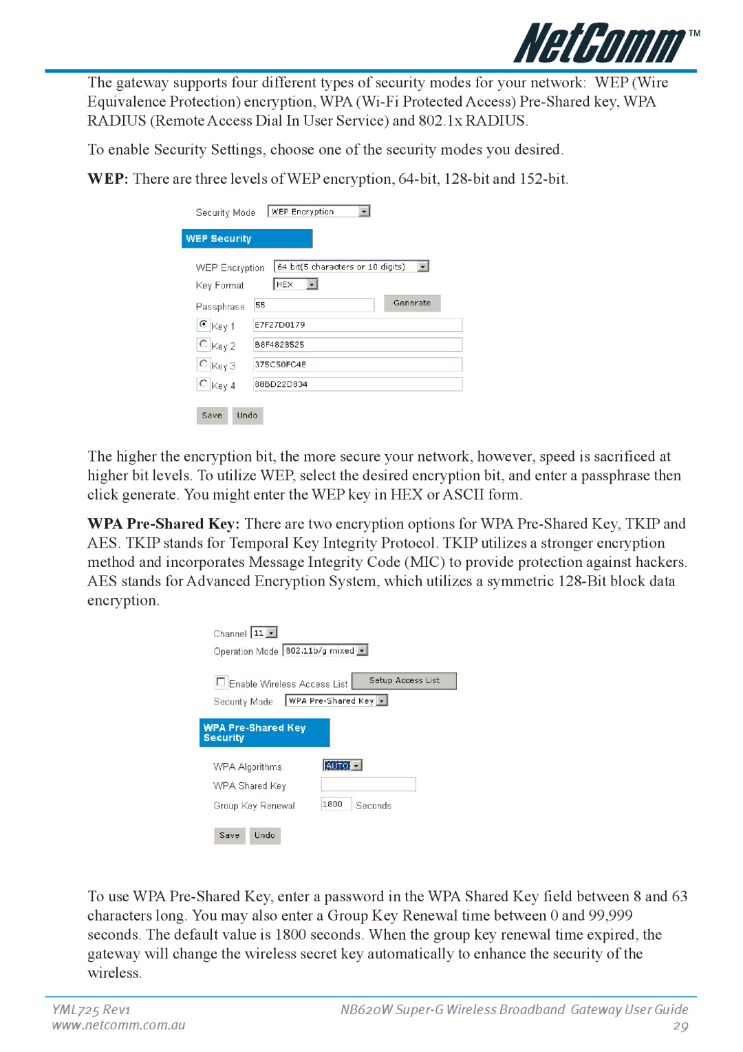 NetComm NB620W manual YML725 Rev1 