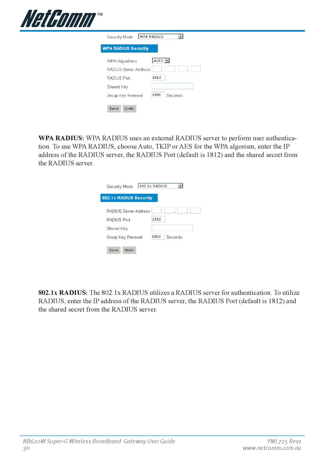 NetComm NB620W manual 