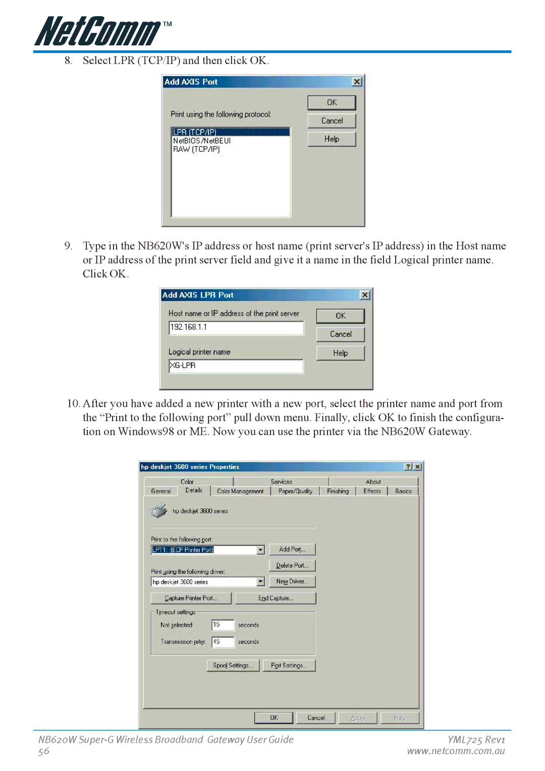 NetComm NB620W manual 