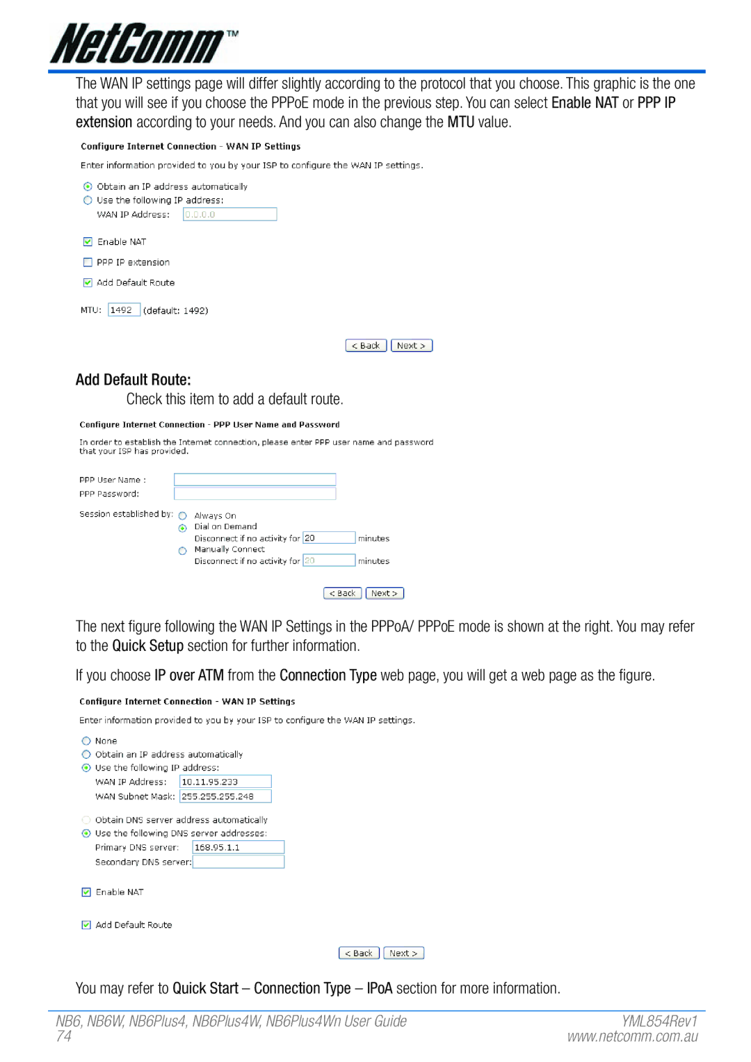 NetComm NB6, NB6W, NB6PLUS4, NB6PLUS4W, NB6PLUS4WN manual NB6, NB6W, NB6Plus4, NB6Plus4W, NB6Plus4Wn User Guide 