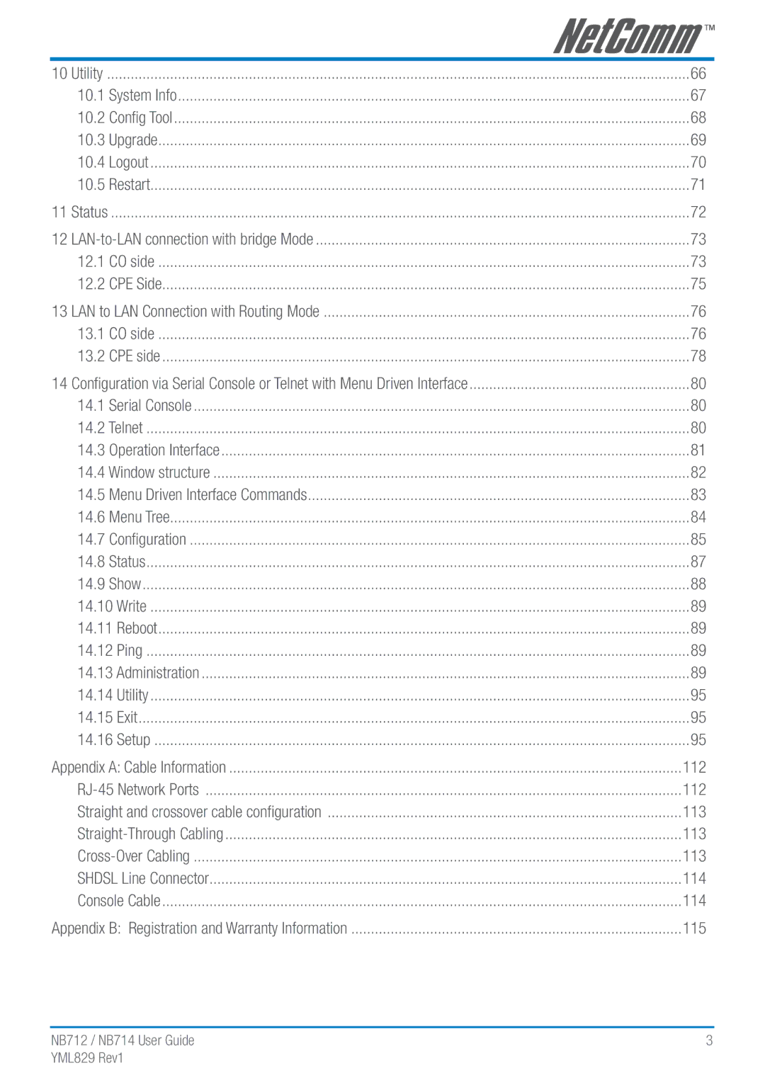 NetComm NB712 manual NB714 User Guide 