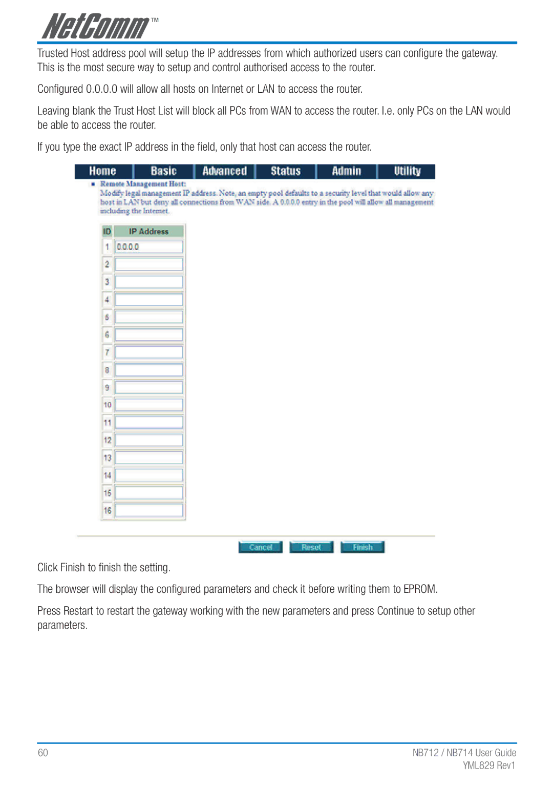 NetComm manual NB712 / NB714 User Guide 