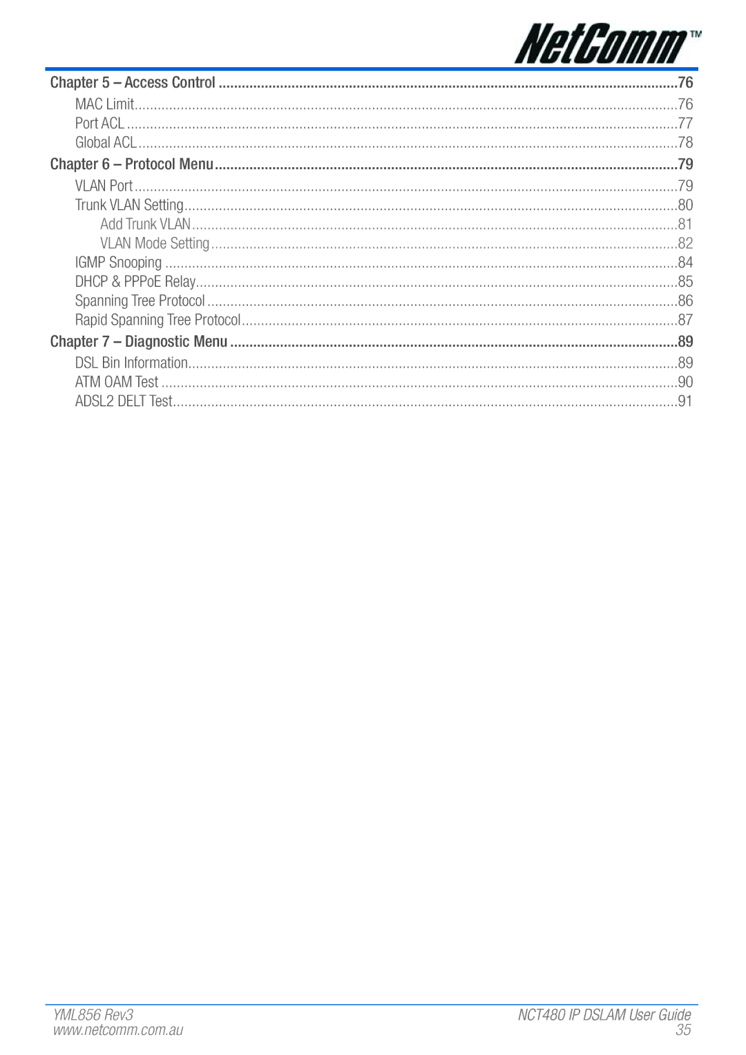 NetComm NCT480 manual Add Trunk Vlan 