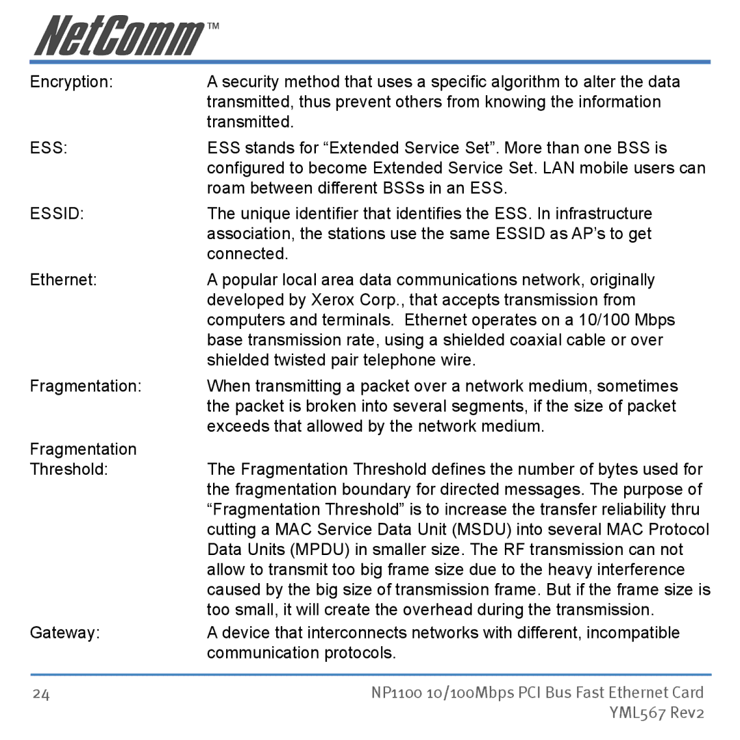 NetComm NP1100 manual Essid 