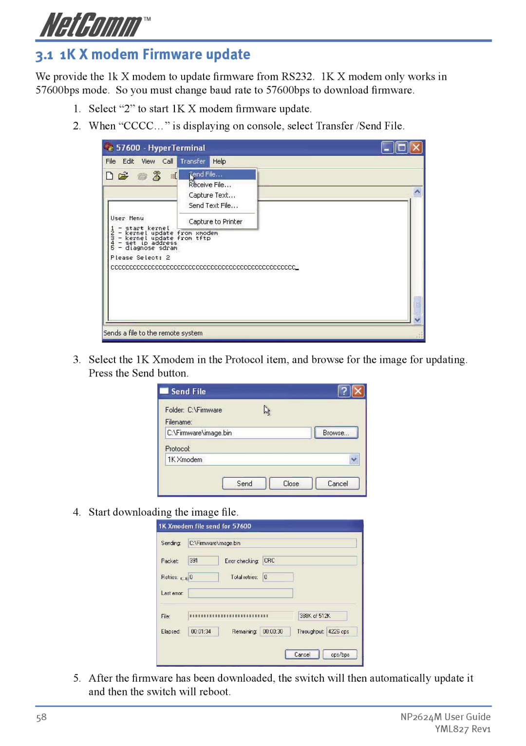 NetComm NP2624M manual 1K X modem Firmware update 