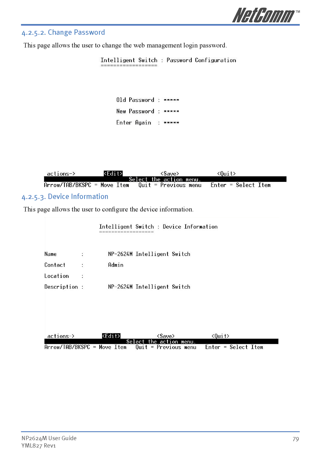 NetComm NP2624M manual Change Password, Device Information 