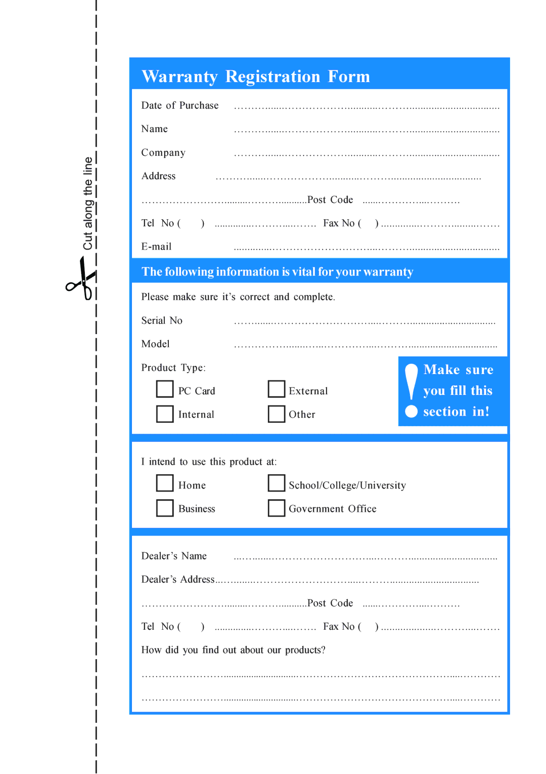 NetComm NP3005 manual Warranty Registration Form 