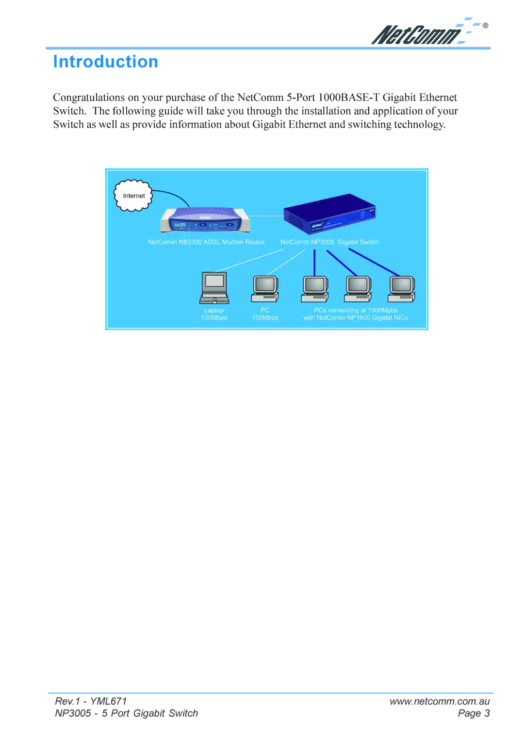 NetComm NP3005 manual Introduction 