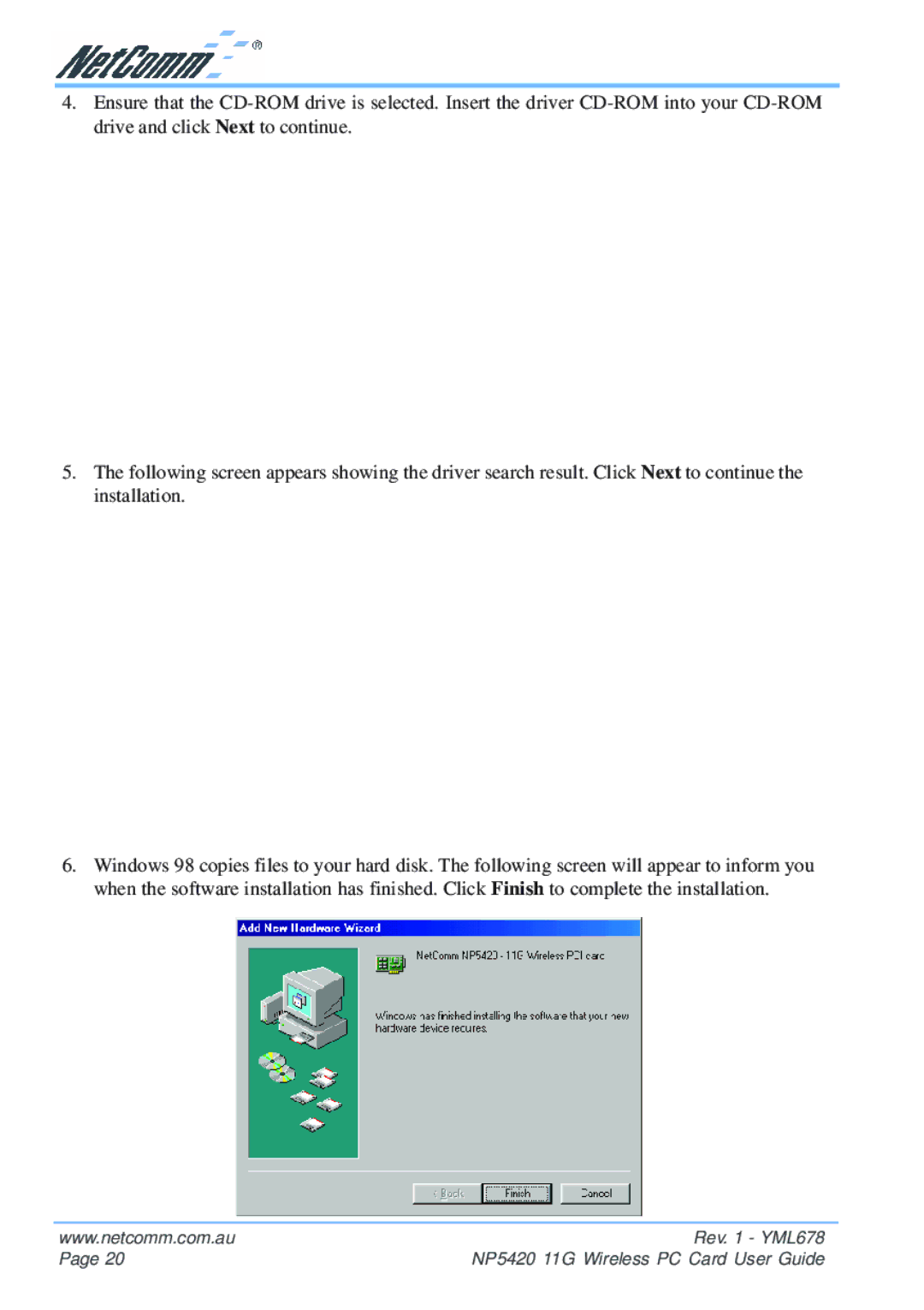 NetComm NP5420 manual Rev YML678 