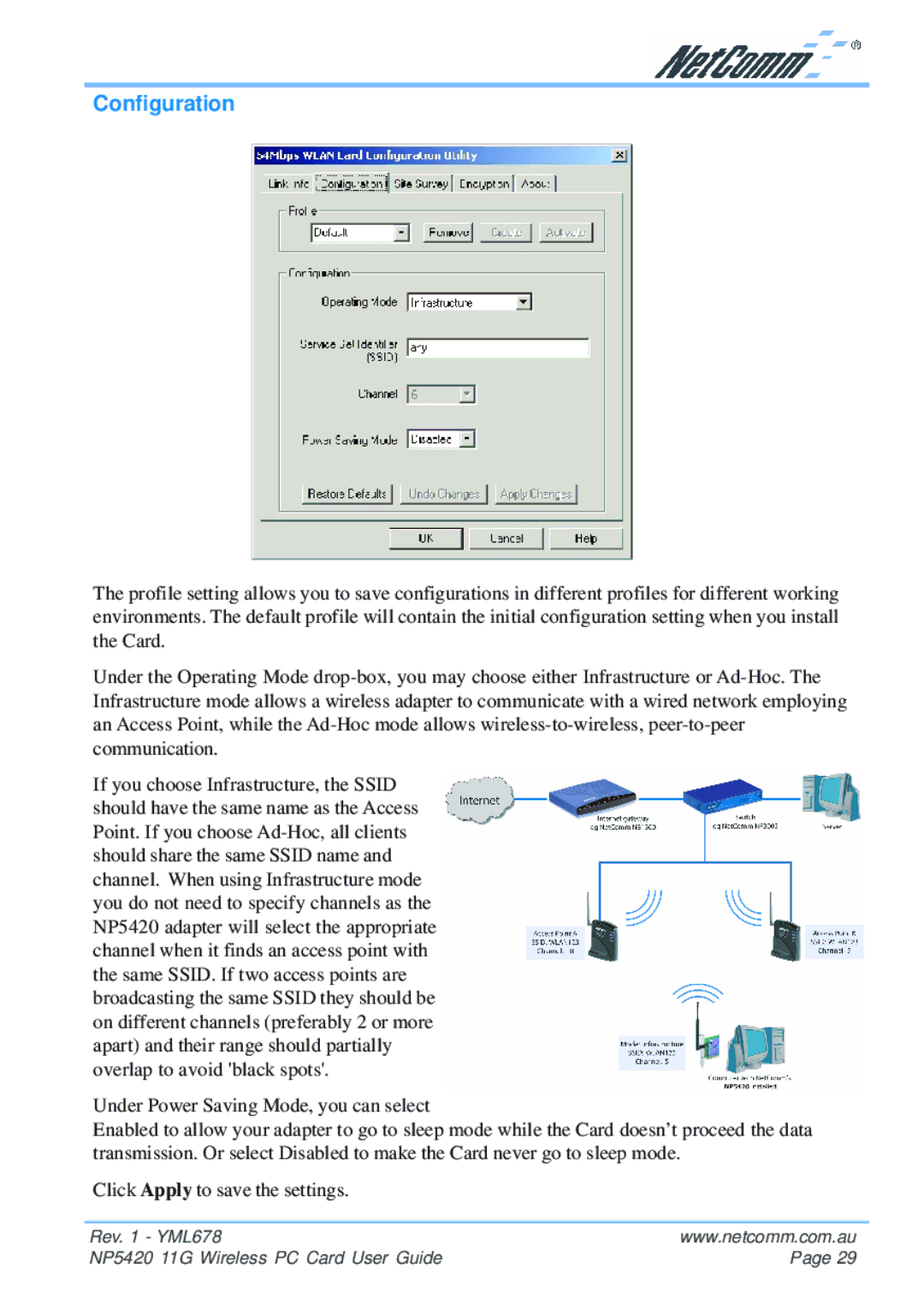 NetComm NP5420 manual Configuration 