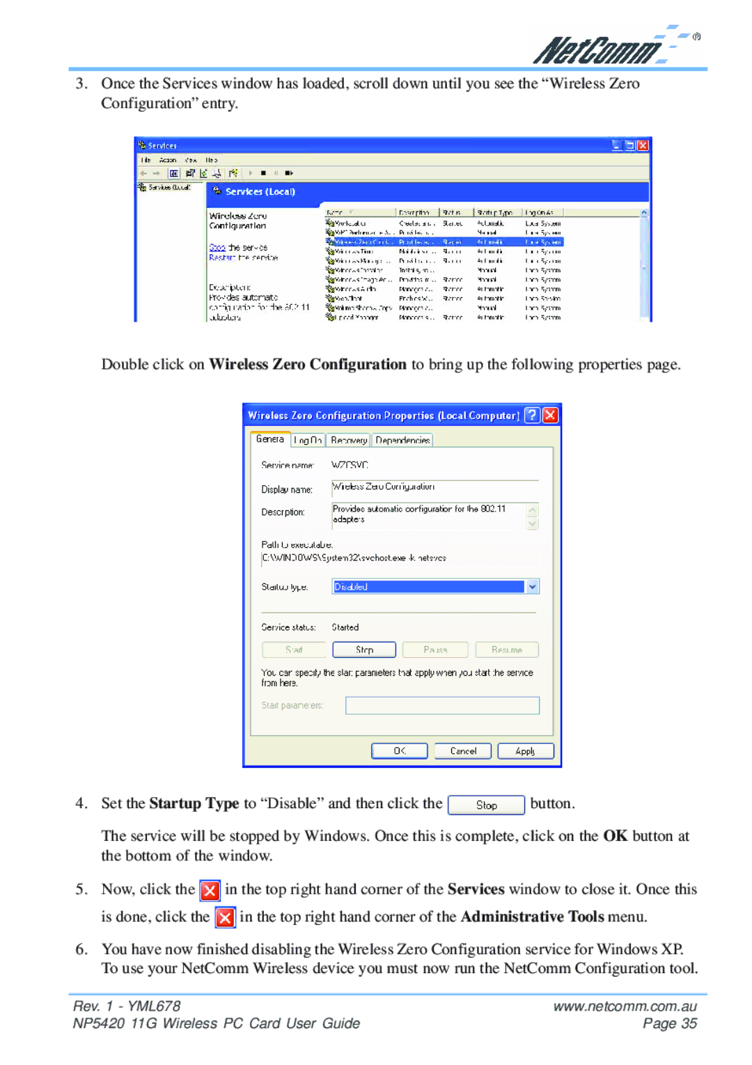 NetComm manual Rev YML678 NP5420 11G Wireless PC Card User Guide 