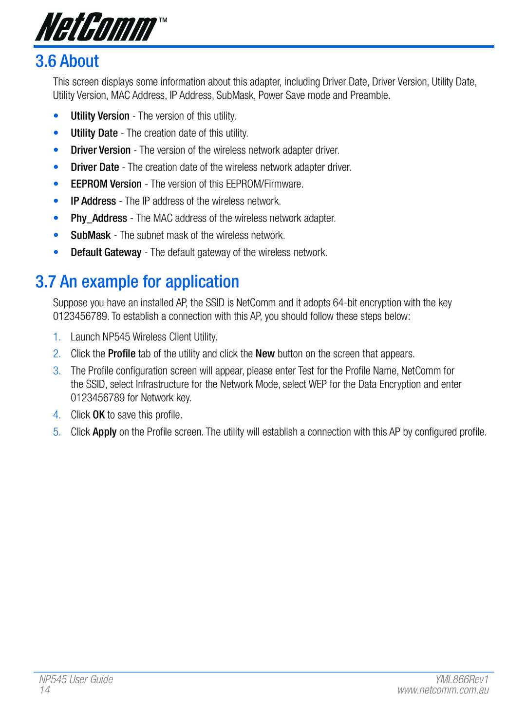 NetComm NP545 manual About, An example for application 