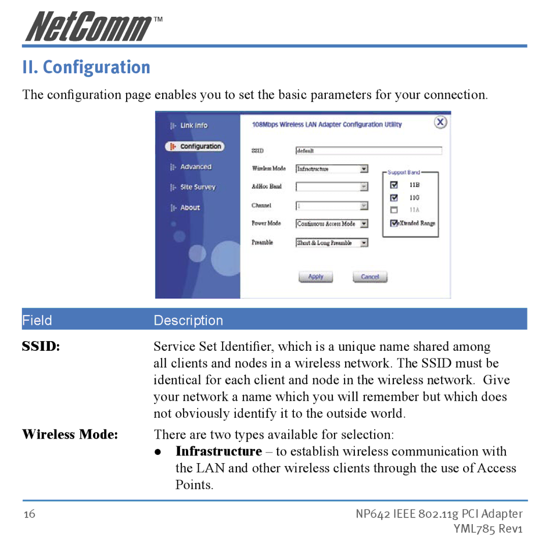 NetComm NP642 manual II. Configuration 