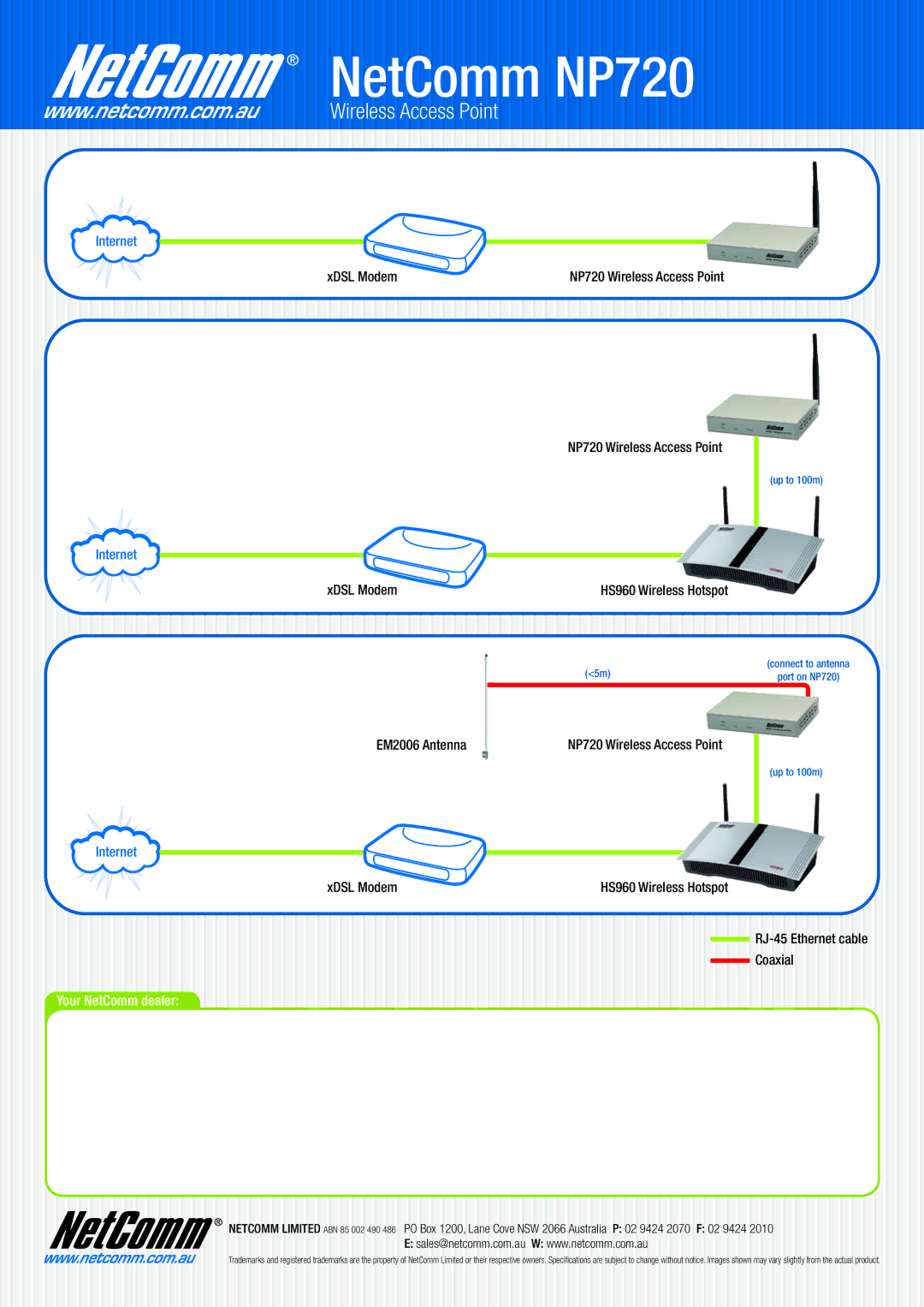 NetComm NP720 technical specifications Your NetComm dealer 