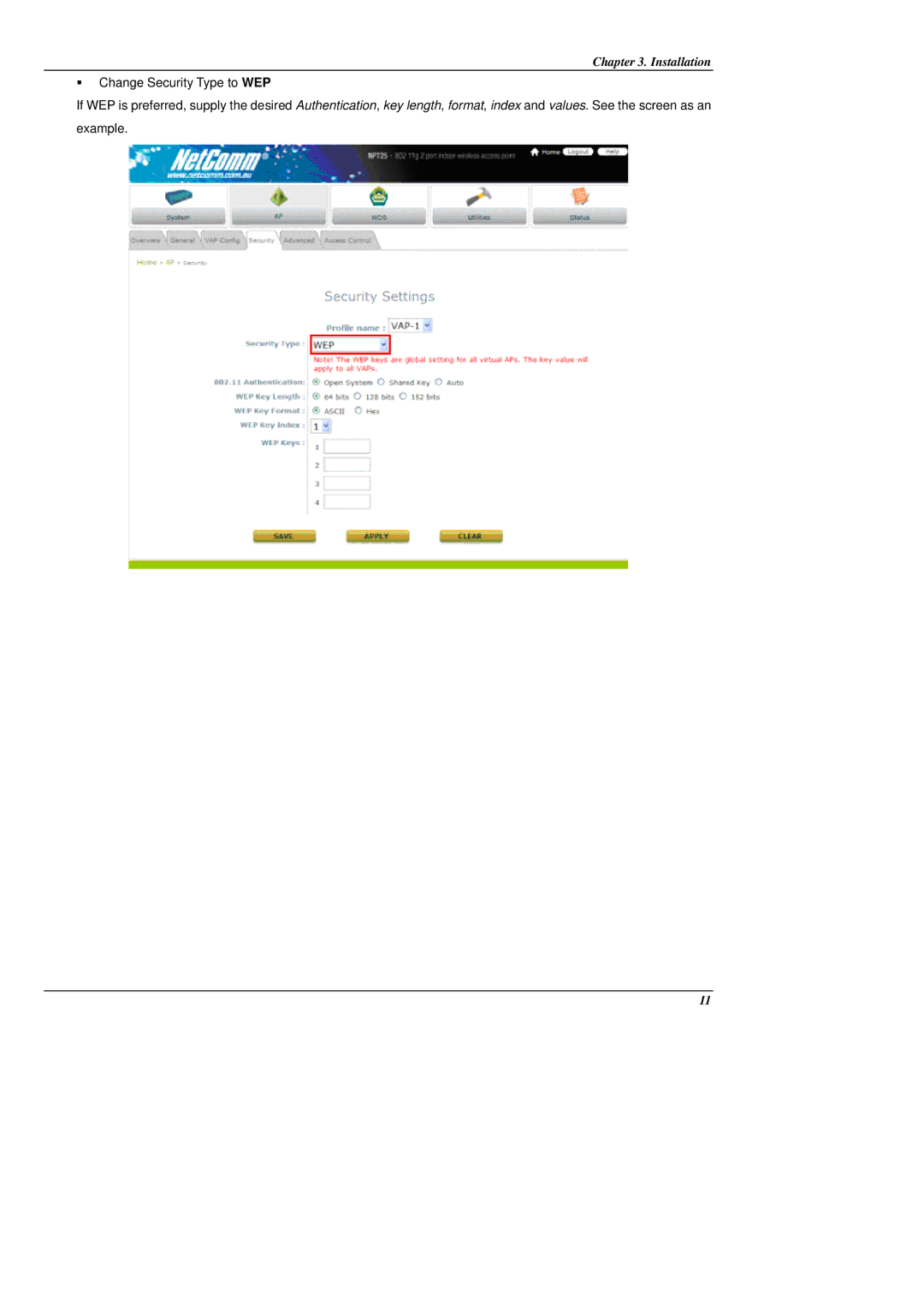 NetComm NP725 manual Installation 