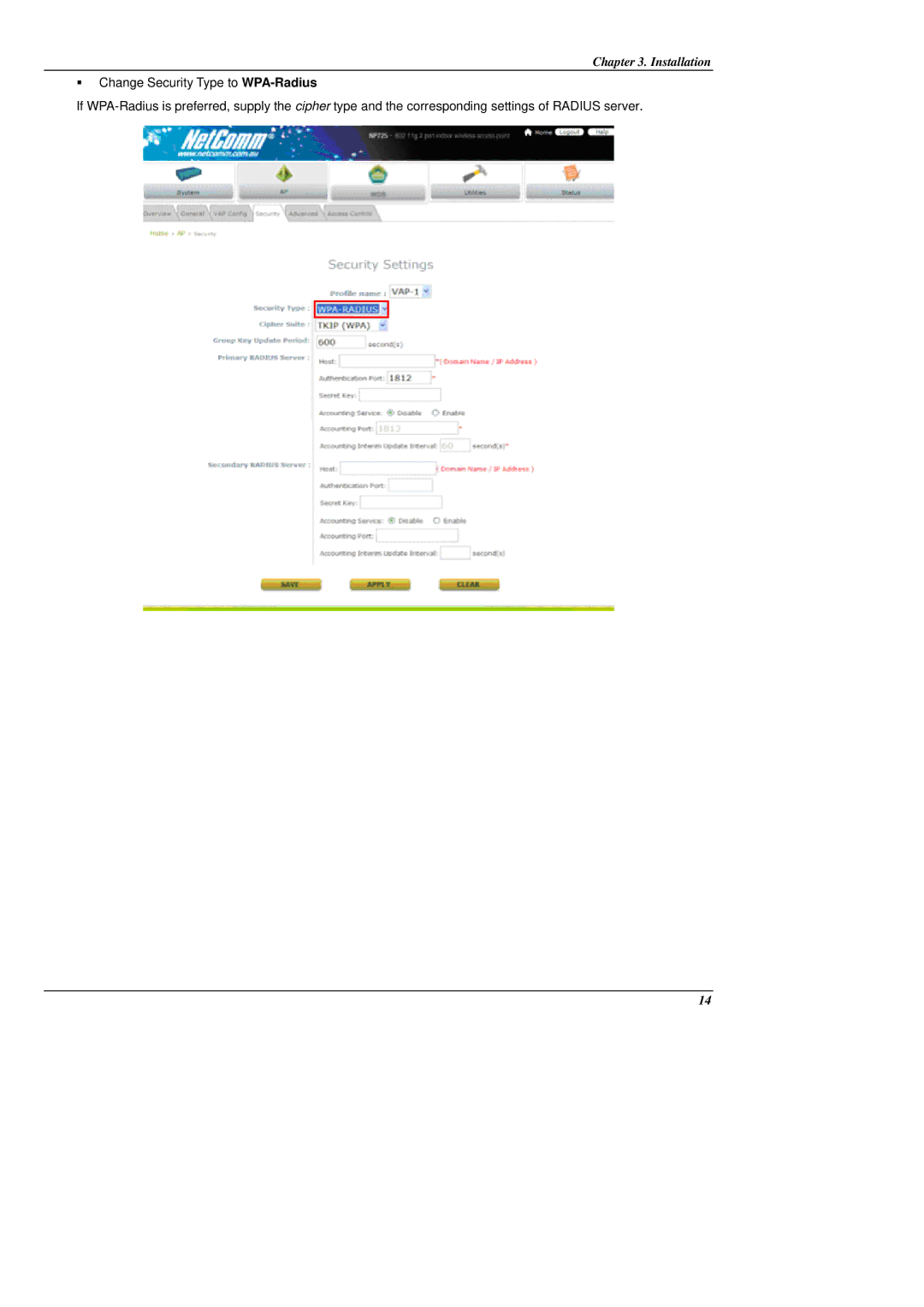 NetComm NP725 manual Installation 