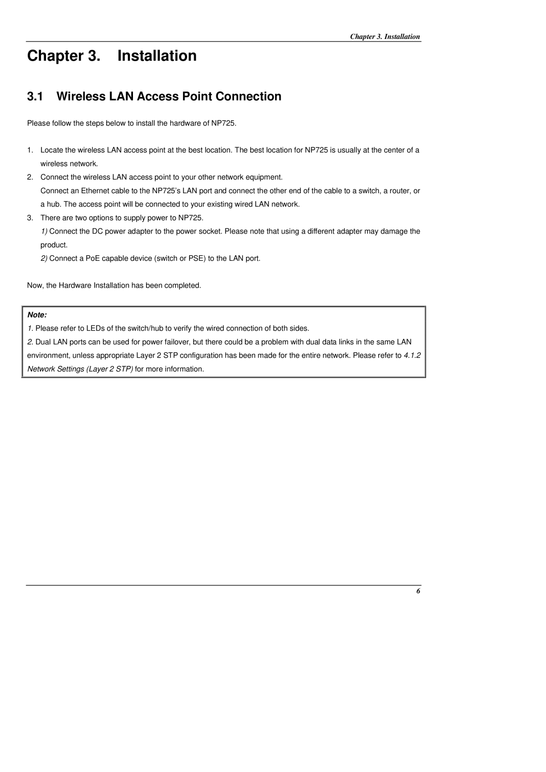 NetComm NP725 manual Installation 