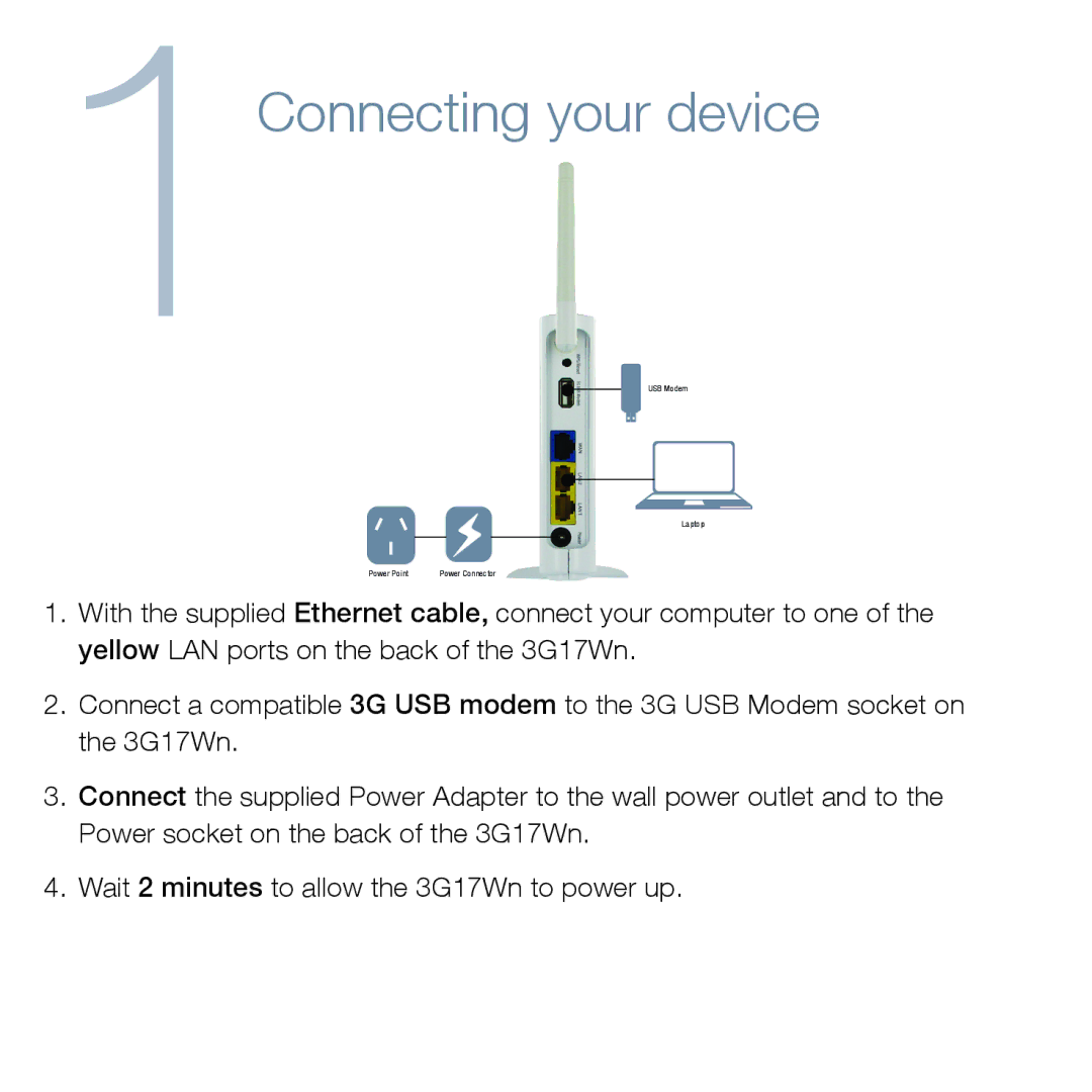 NetComm NP900n manual 1Connecting your device 