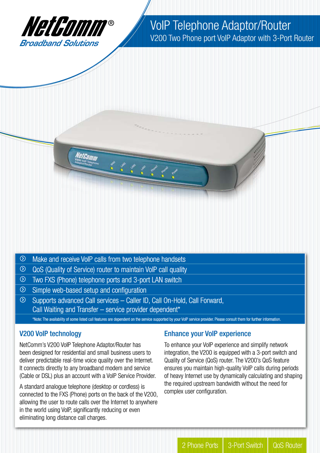 NetComm V200 manual QoS Router 