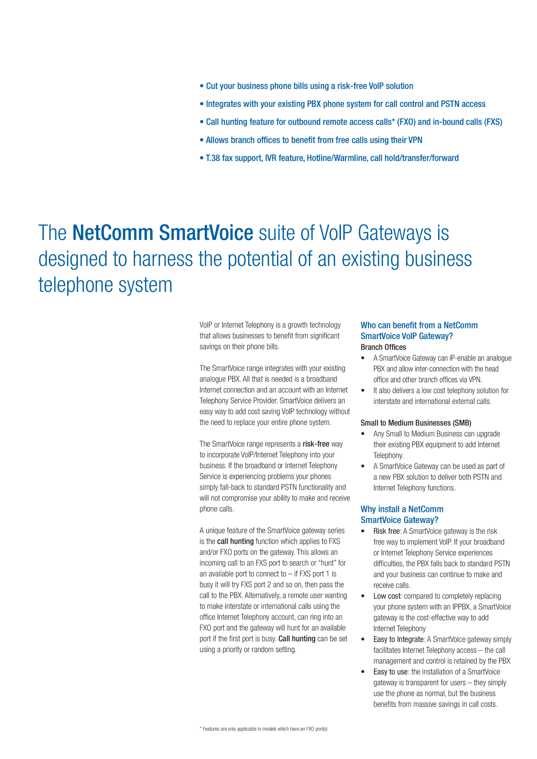 NetComm V800, V400 manual Why install a NetComm SmartVoice Gateway?, Branch Offices 