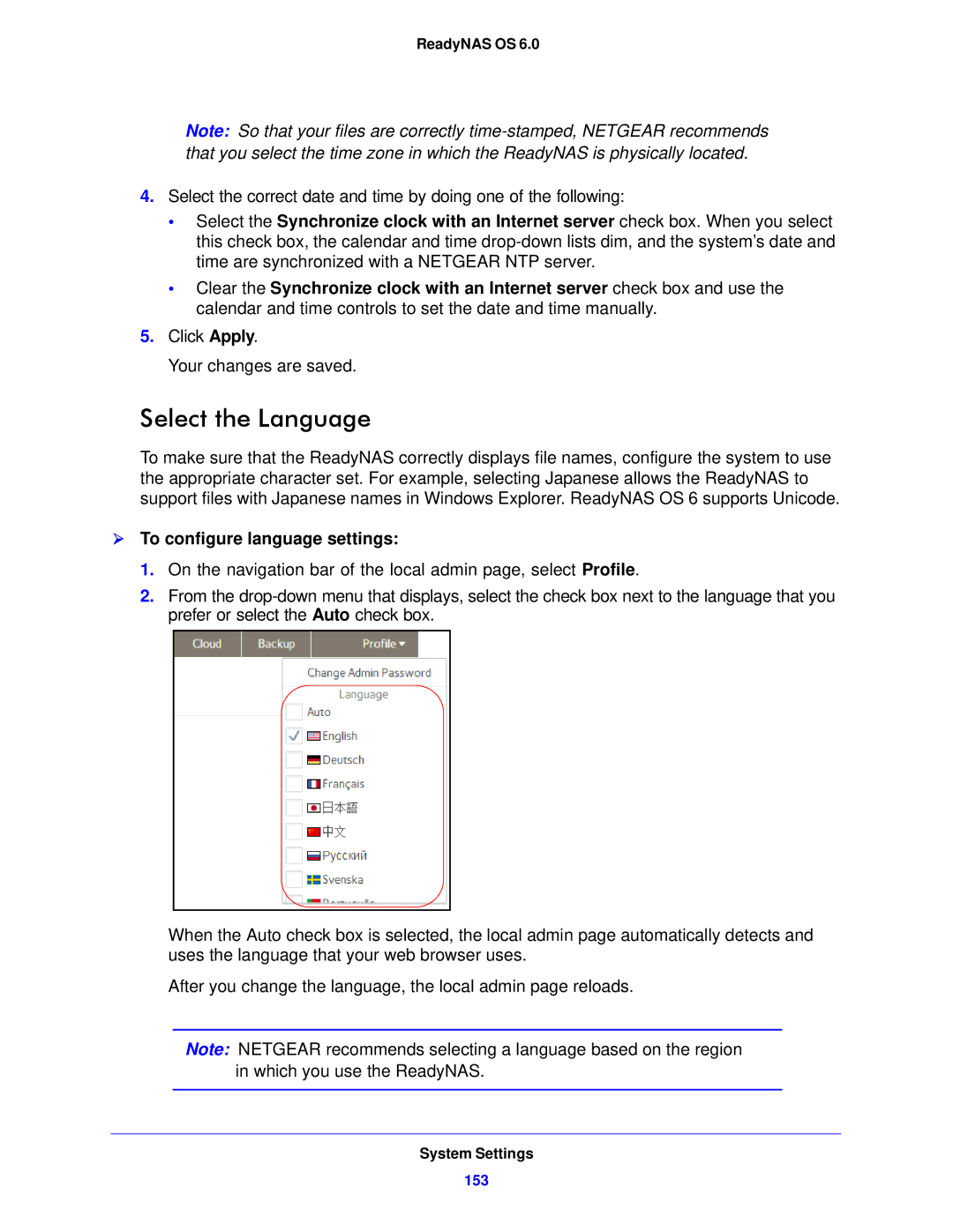 NETGEAR 104, 314, 312 software manual Select the Language,  To configure language settings 