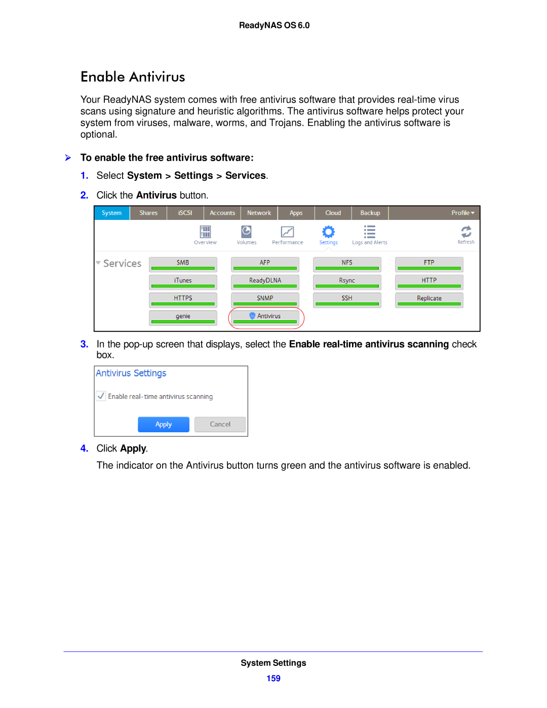 NETGEAR 104, 314, 312 software manual Enable Antivirus 