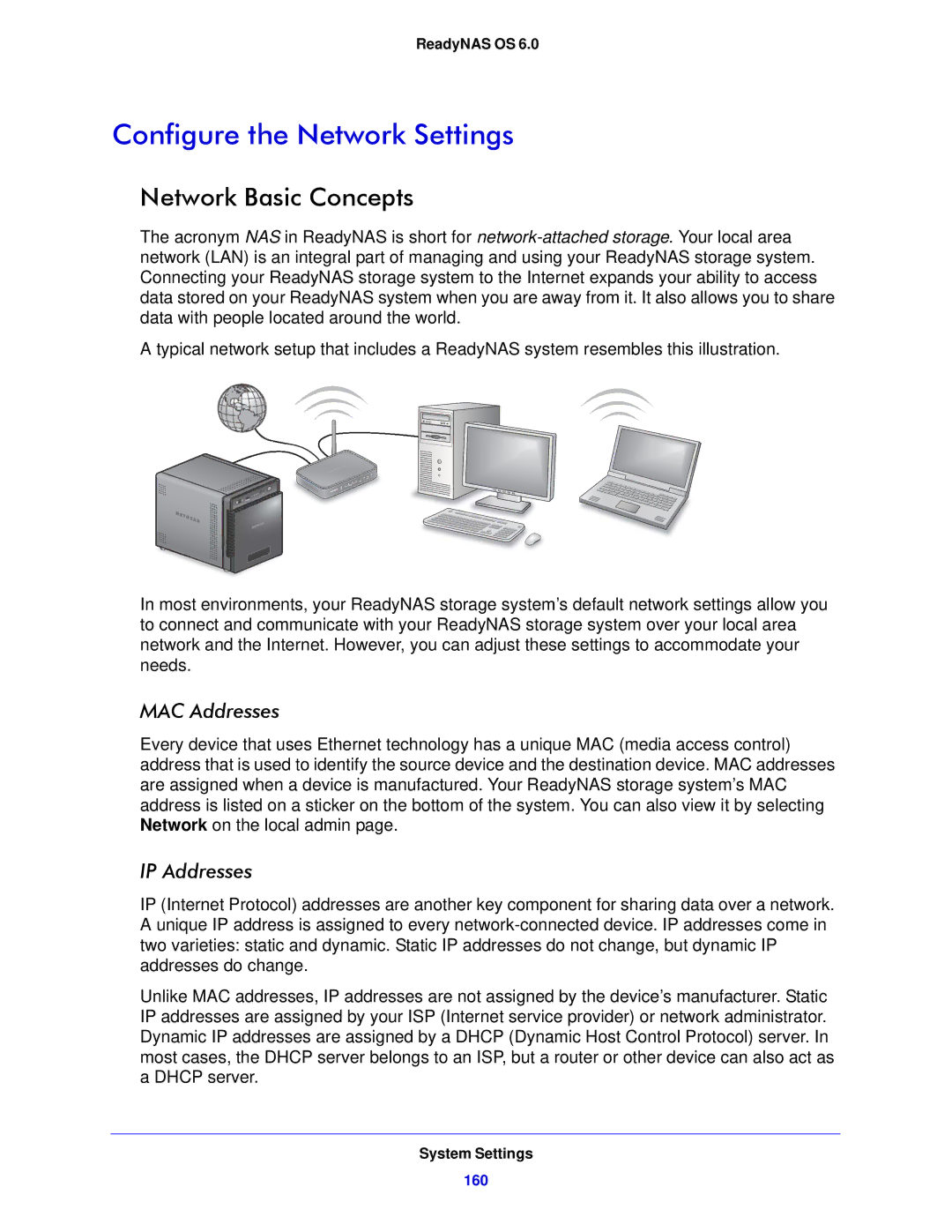 NETGEAR 314, 104, 312 software manual Configure the Network Settings, Network Basic Concepts, MAC Addresses, IP Addresses 