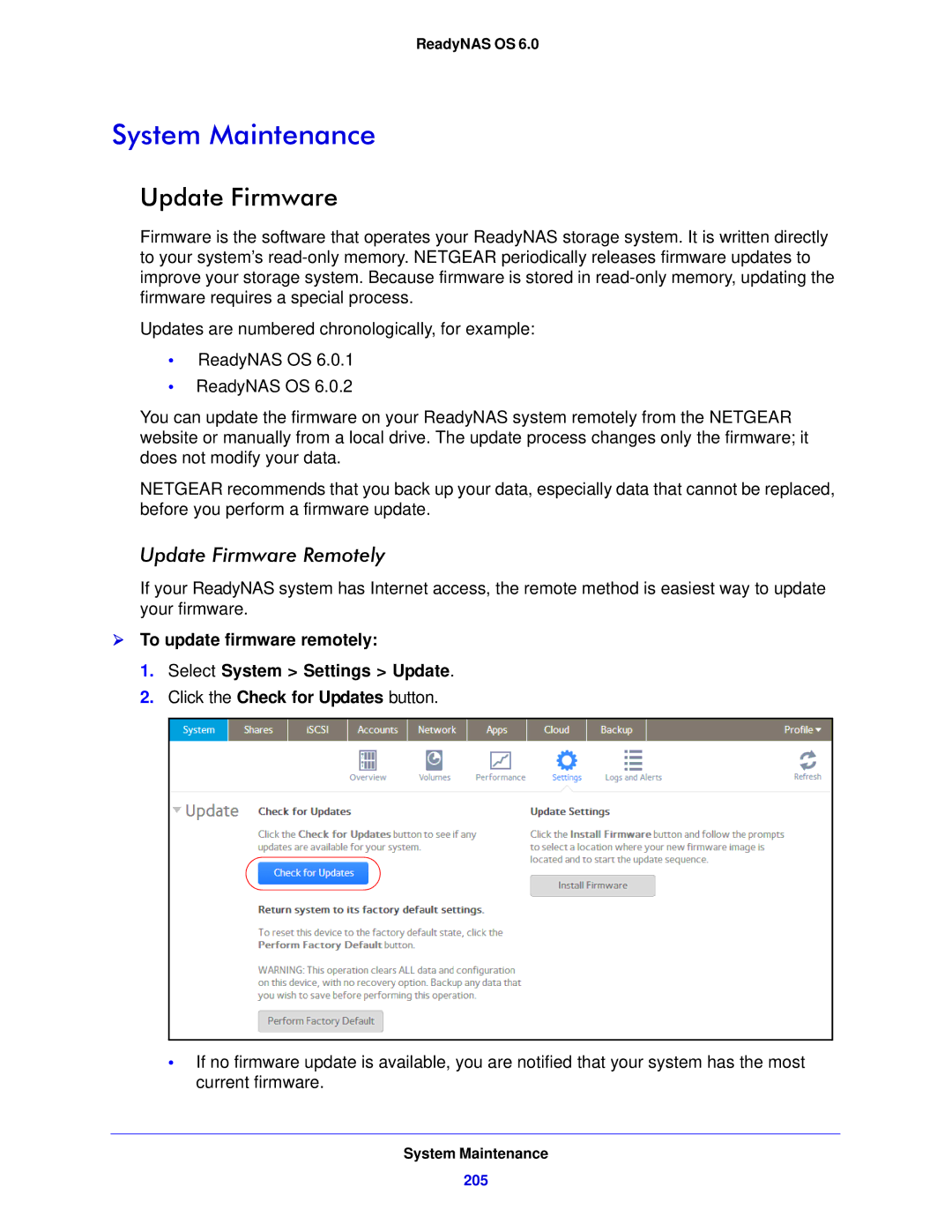 NETGEAR 314, 104, 312 software manual System Maintenance, Update Firmware Remotely 